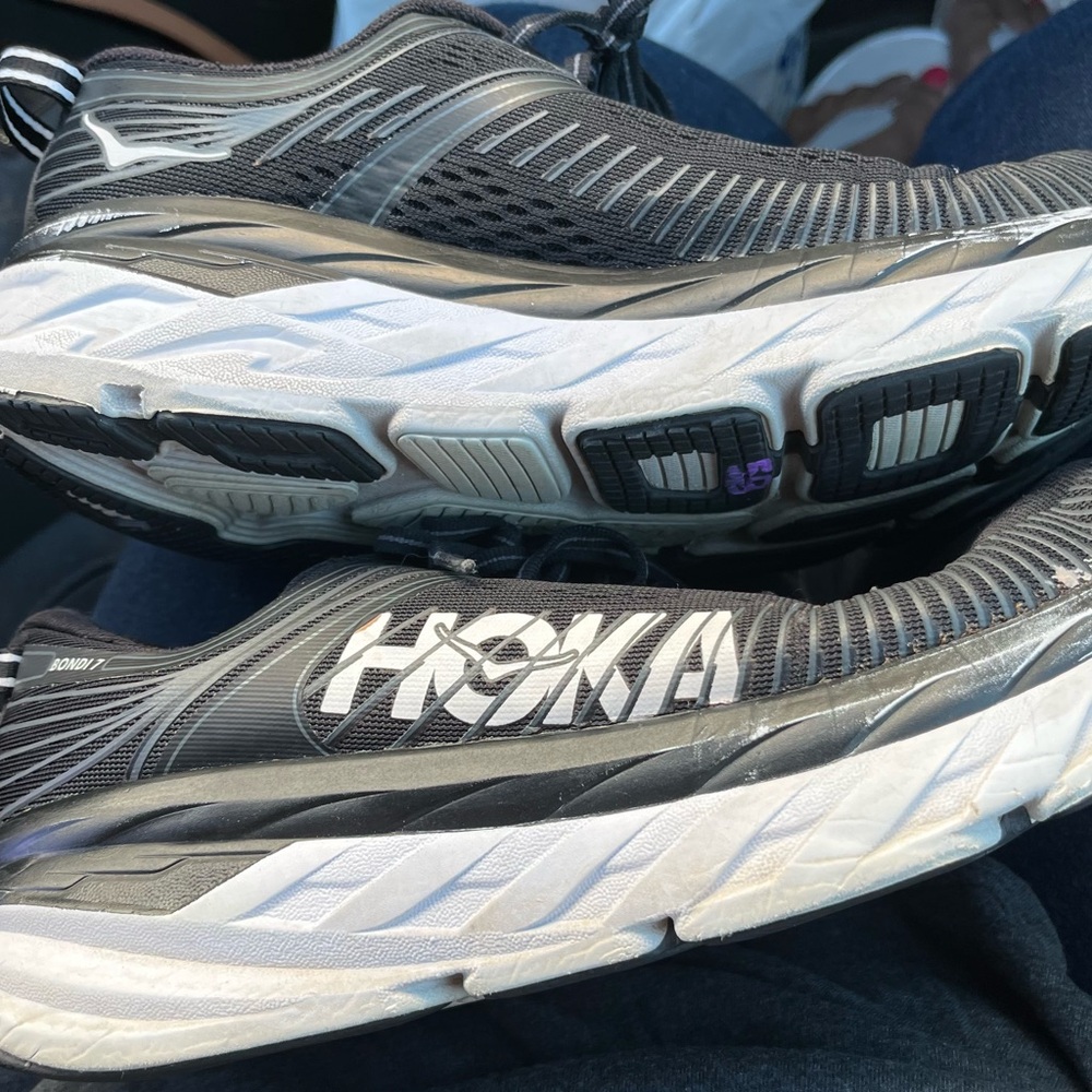 Hoka Men's Black and White Athletic Shoes